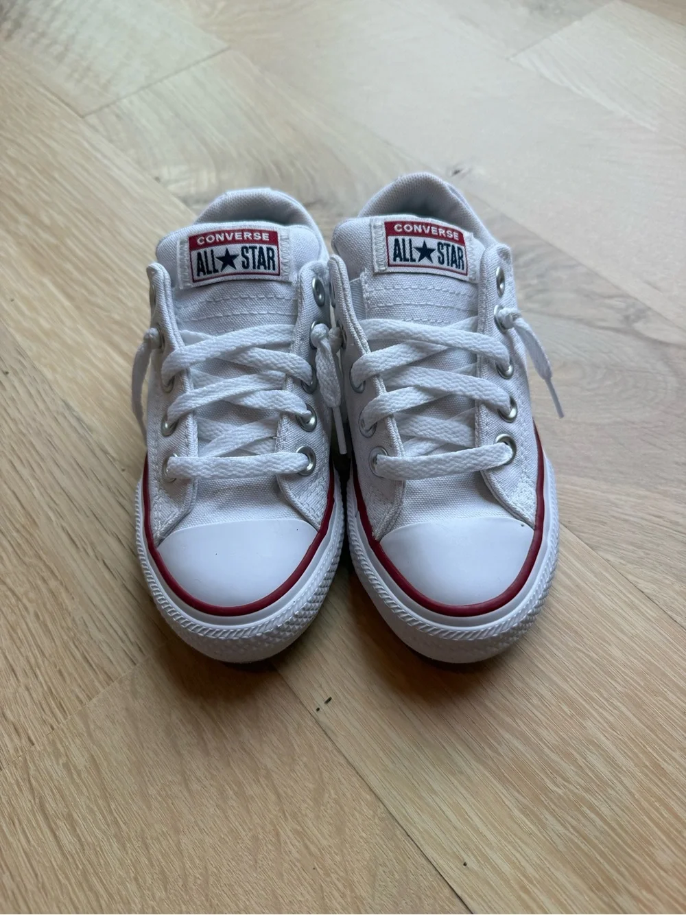 Converse Kids White & Red Low Top All Star Sneakers